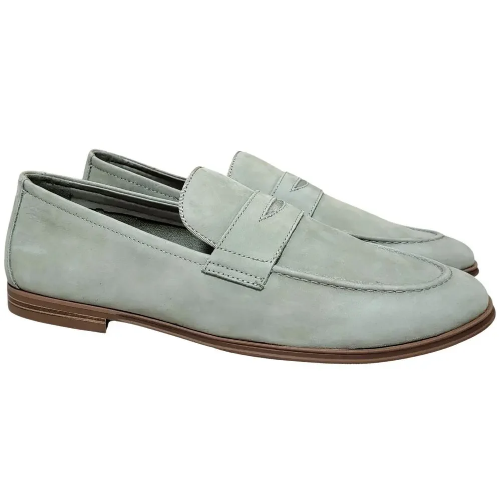 ALDO Men Journey Slip On Penny Loafers Size US 10D Light Sage Green Suede